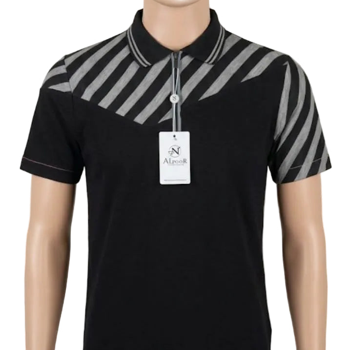 Short Sleeve Black with white strips top